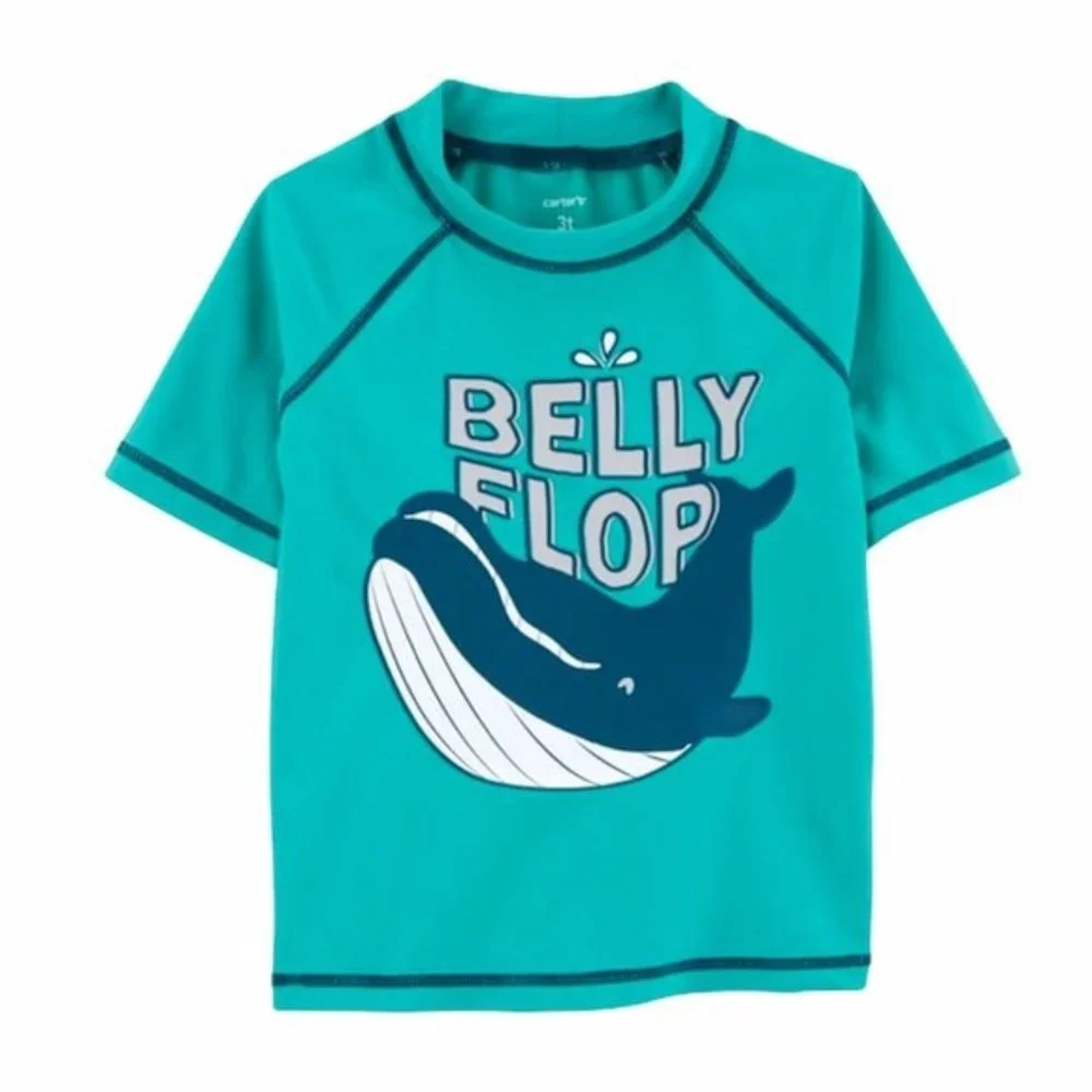 Carter’s Belly Flop Whale Swim Top Blue, 18 Months